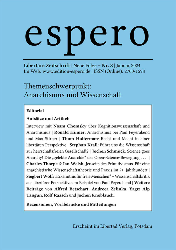 espero, Nr. 8: Die neue Winterausgabe 2023/24, 412 Seiten. Hier zum kostenlosen Download, einfach auf das Cover klicken!